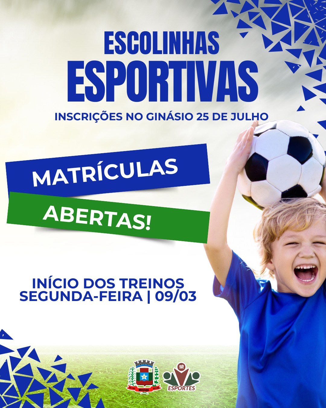 Escolinhas esportivas terão início no dia 09 de março em Missal