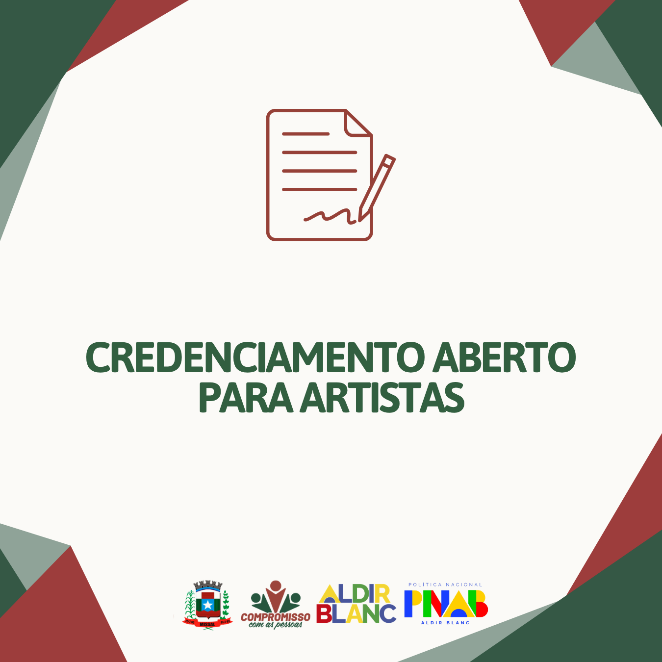 Está aberto credenciamento em Missal alusivo a Lei Aldir Blanc