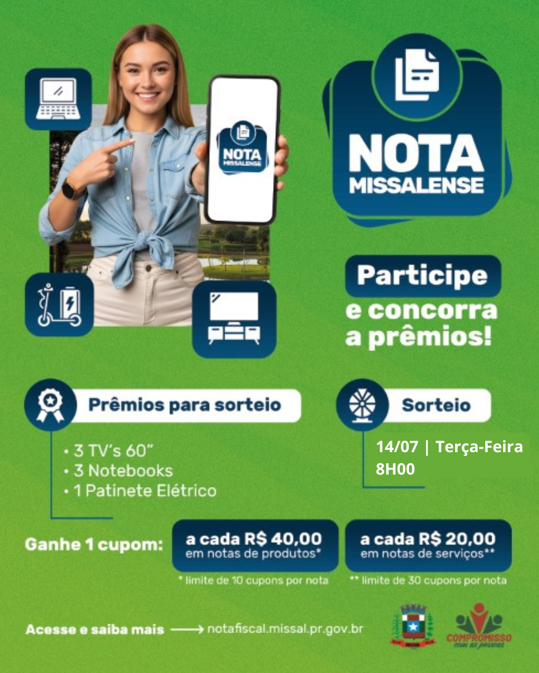 Sorteio do Nota Missalense será dia 14 de julho