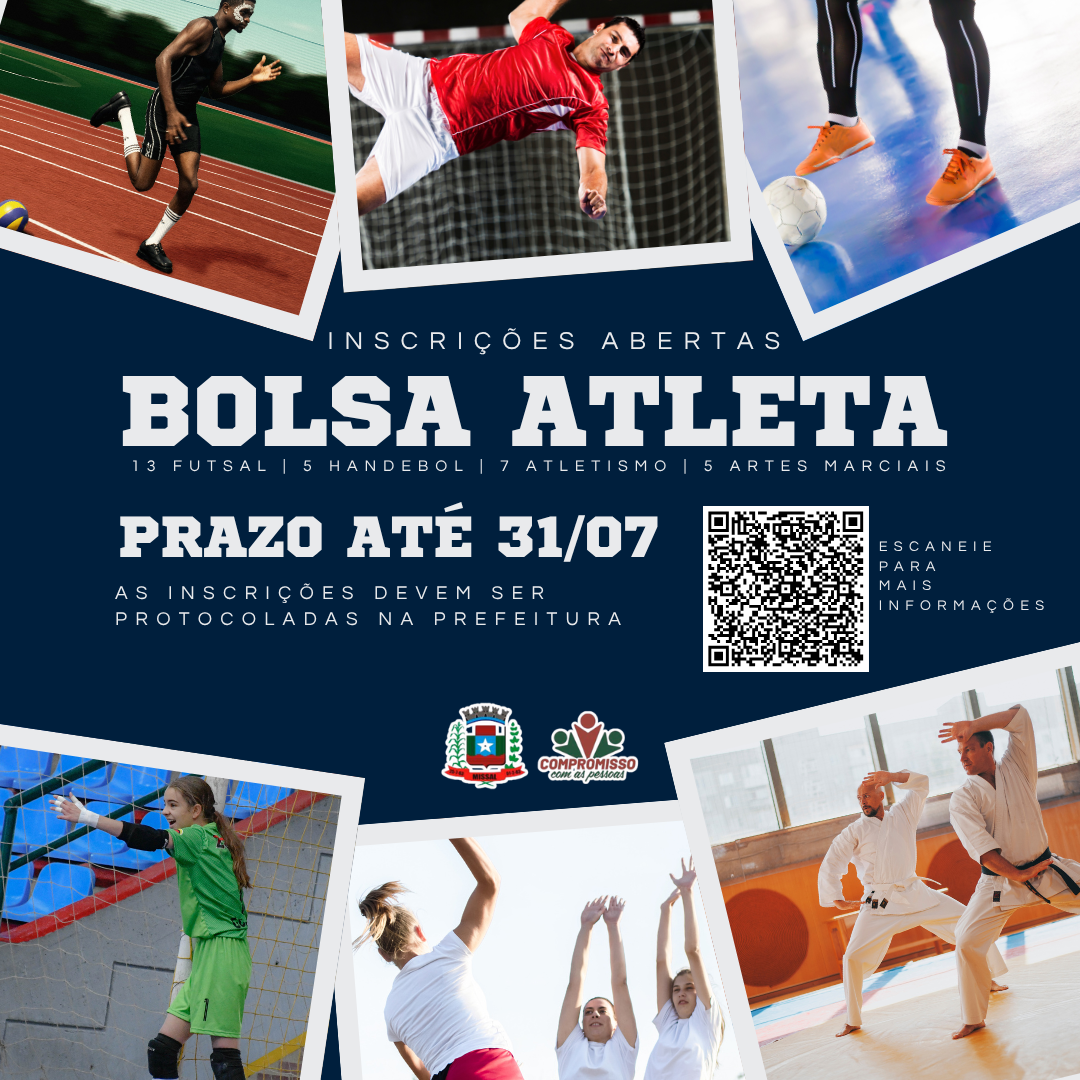Estão abertas as inscrições para o Bolsa Atleta em Missal