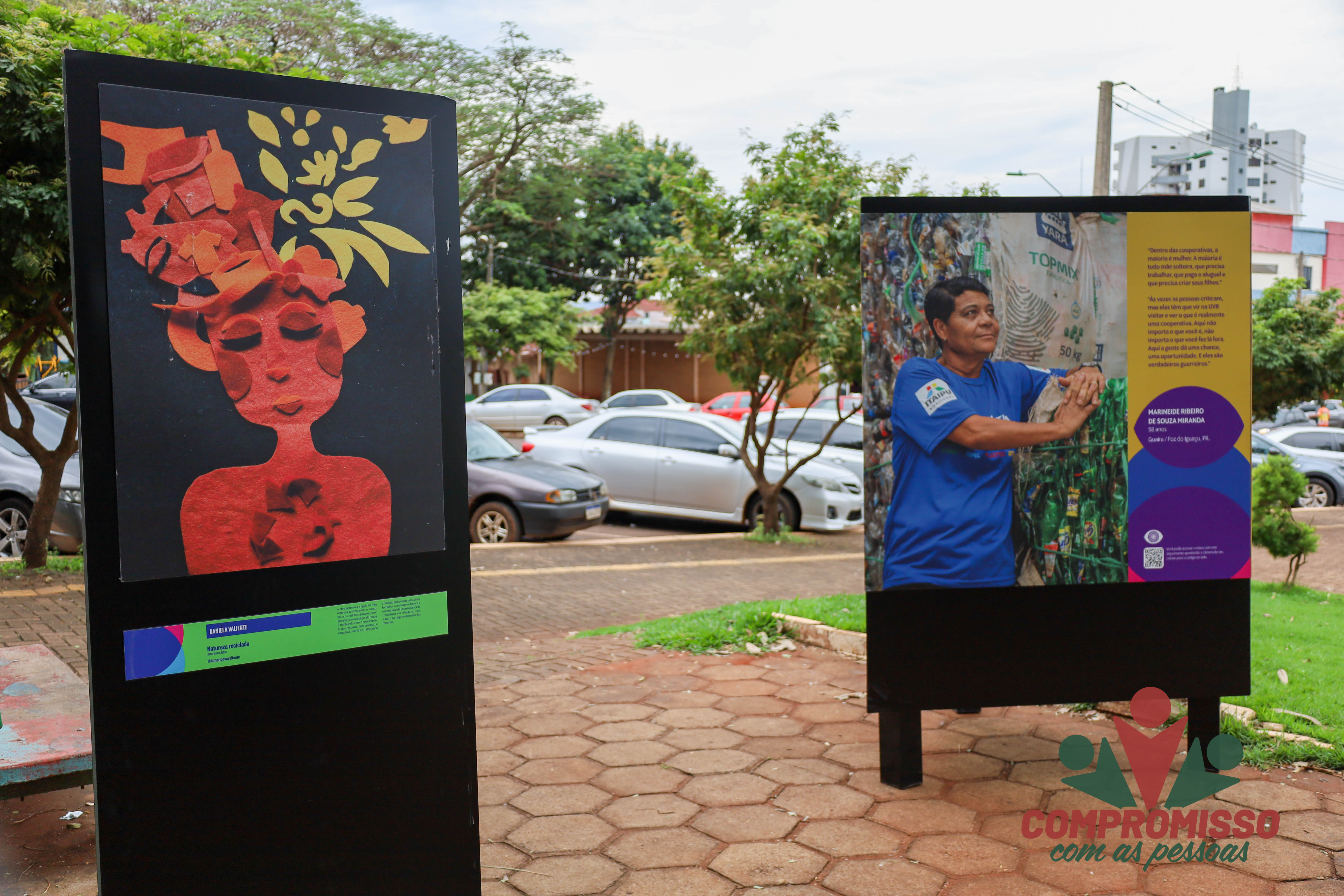 Mostra Reciclando Olhares está exposta na Praça Central de Missal